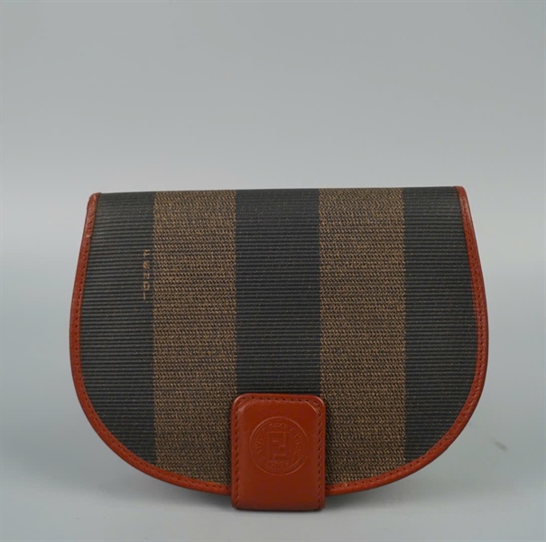 Ví Fendi kẻ sọc nâu KG+