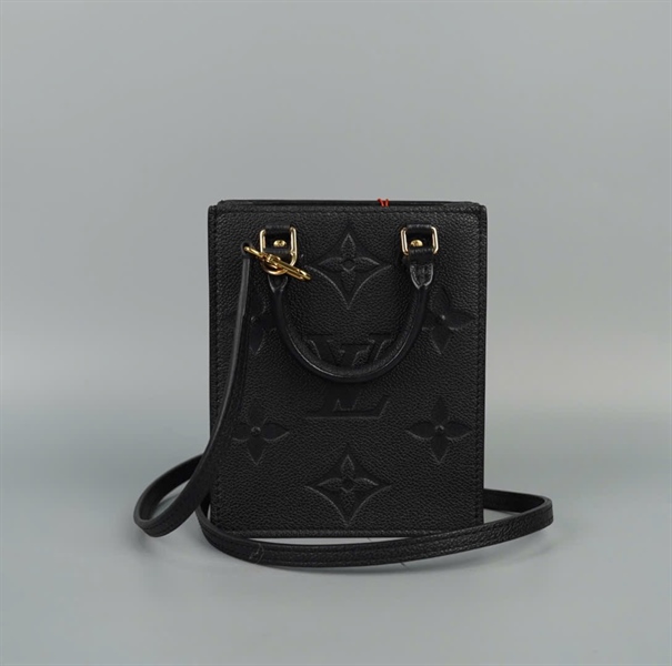 Túi LV Sac Plat da bê hoa đen sz13 +