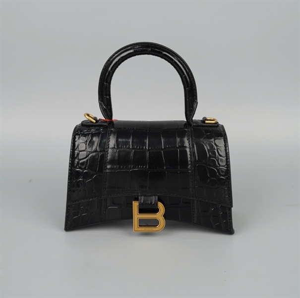 Túi Balenciaga Hourglass đen sz19 (A-T) KG+
