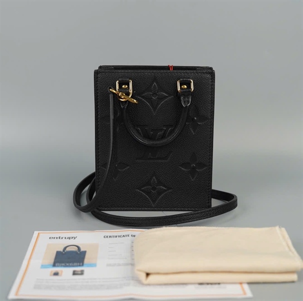 Túi LV Sac Plat da bê hoa đen sz13 +