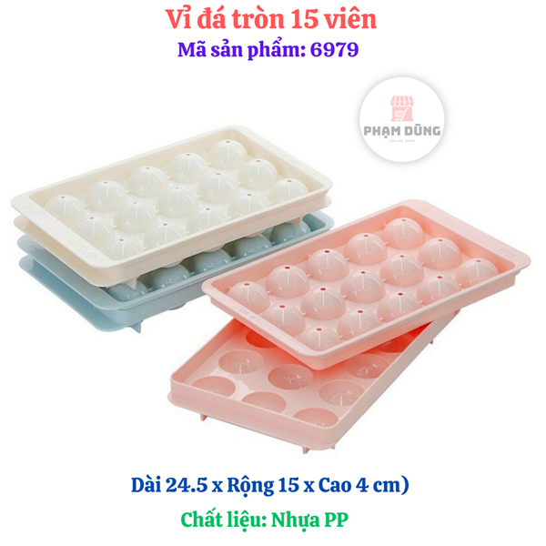 Vỉ đá , khay đá tròn 15 viên (6979)
