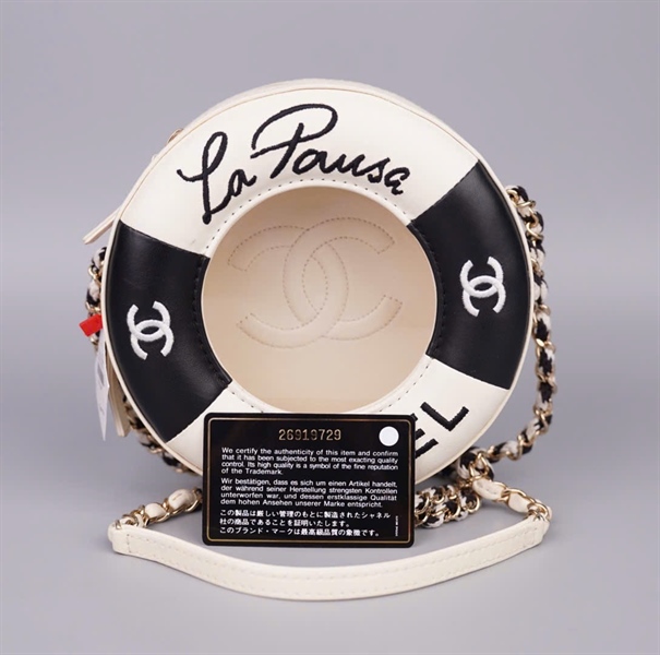 Túi Chanel tròn trắng đen (26919729) sz18 KG+