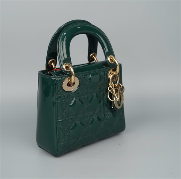 Túi Dior Lady xanh đậm (17-BO-1109) sz mini KG+
