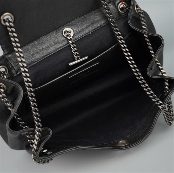 Túi YSL màu đen đính charm sz23 KG+