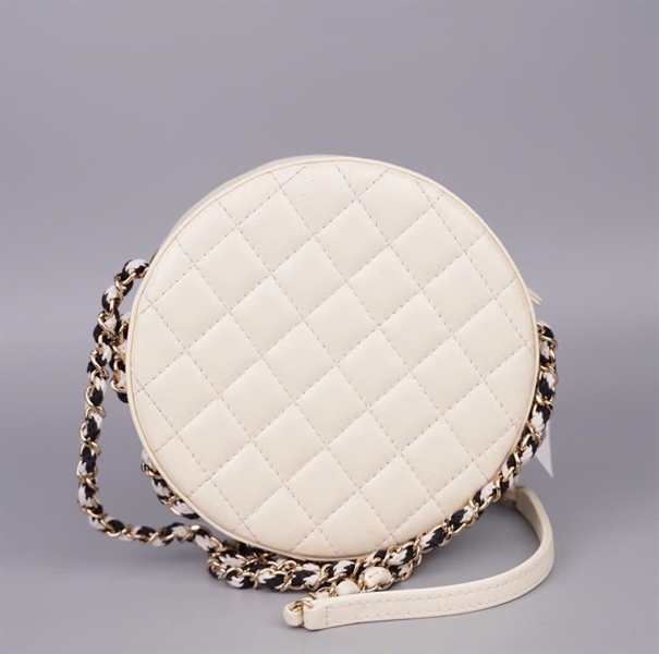 Túi Chanel tròn trắng đen (26919729) sz18 KG+