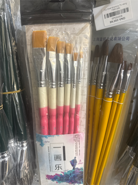 Cọ Oval Yihuale Eval 6c cán hồng Nilon