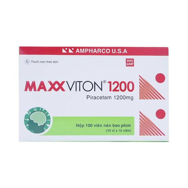 Maxxviton piracetam 1200mg ampharco (h/100v)