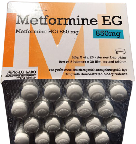 Metformine eg 850mg pymepharco (h100v nén)