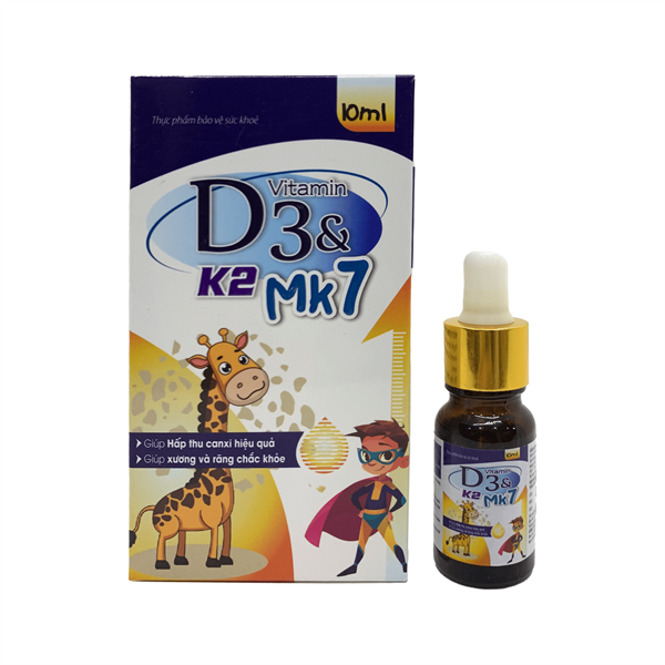 Vitamin D3 K2 MK7 màu xanh Hải Linh (C/10ml)