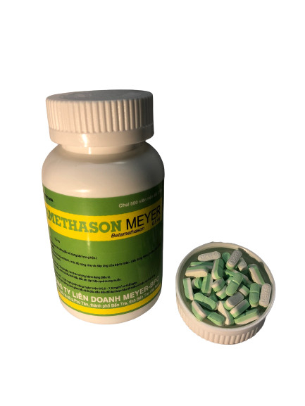 Betamethason 0.5mg meyer bpc (c/500v nén dài 2 lớp)