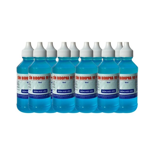 Cồn 90 độ Xanh Bidopha (Lốc/10c/60ml)