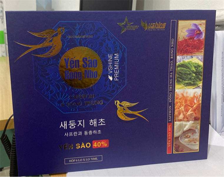 Yến sào rong nho Saferon & đông trùng (Hộp 6 lọ x 70ml) - Vshine (Lọ)