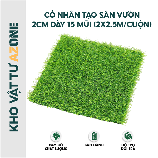 Cỏ nhân tạo sân vườn 2cm dày 15 mũi - 2x2.5m/cuộn