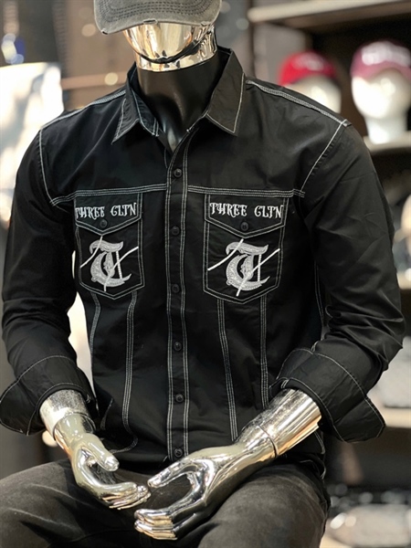 SMTD- THREE CLTN - Đen thêu túi chữ T màu xám