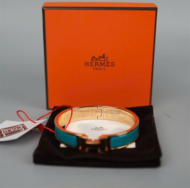Vòng tay Hermes xanh +