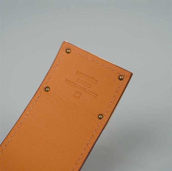 Vòng tay Hermes nâu đỏ da trăn +