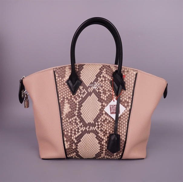 Túi LV Lockit hồng da trăn kèm ổ + chìa (AH1106) sz27 +