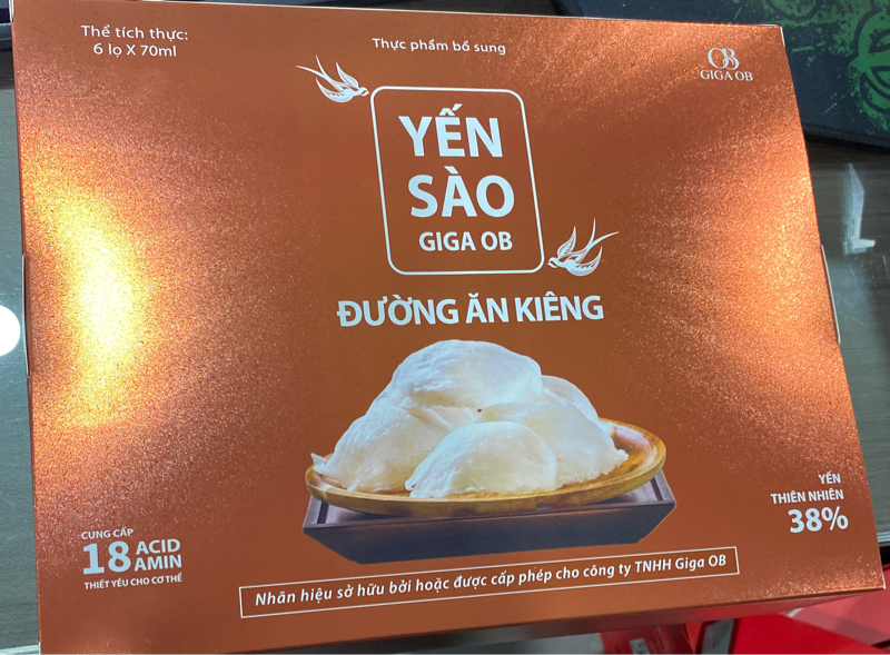 Yến sào Giga OB - đường ăn kiêng (Hộp 6 lọ x 70ml) - PH. Pharco USA
