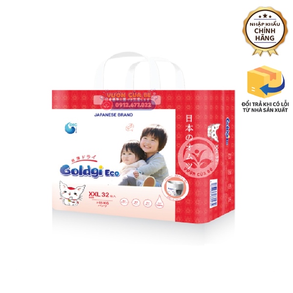 Bỉm Goldgi Eco size 06 XXL quần 32 (>15kg)