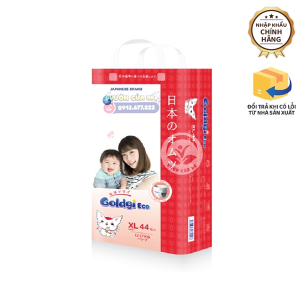 Bỉm Goldgi Eco size 05 XL quần 44 (12-17kg)