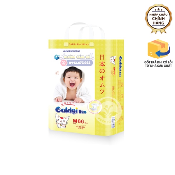 Bỉm Goldgi Eco size 03 M dán 66 (6-11kg)