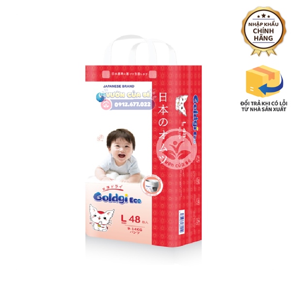 Bỉm Goldgi Eco size 04 L quần 48 (9-14kg)
