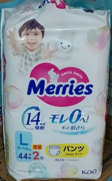 Bỉm Merries trắng l quần 44+2