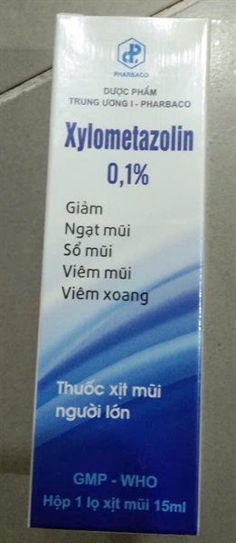 Thuốc xịt mũi người lớn Xylometazolin 0,1% 15ml - Pharbaco