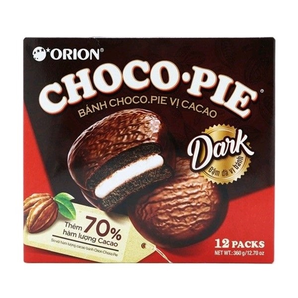 Gói Orion choco-pie cacao hộp 12
