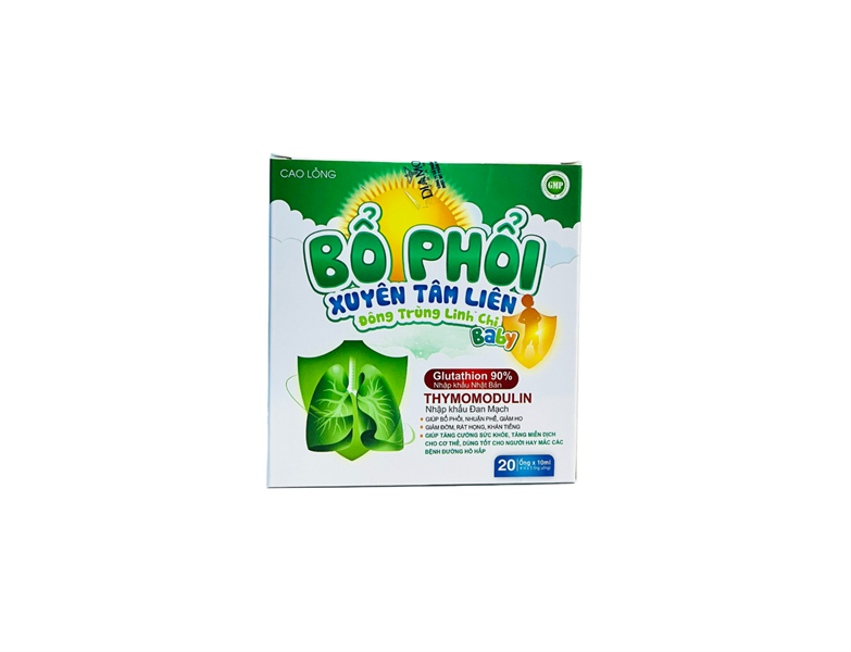 Bổ phổi xuyên tâm liên đông trùng linh chi baby diamond pháp (h/20o/10ml)