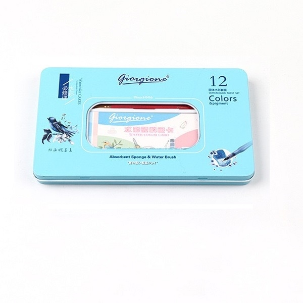 Màu nước nén Giorgione G-800-12 hộp thiếc 12 màu