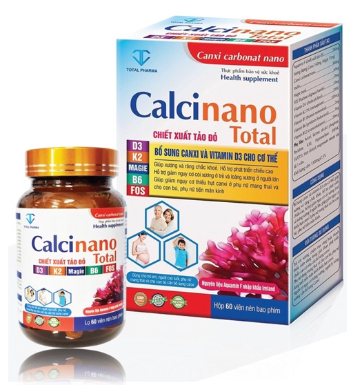 Bổ sung canxi chiết xuất Tảo đỏ Calci nano Total Stp (C/60V)