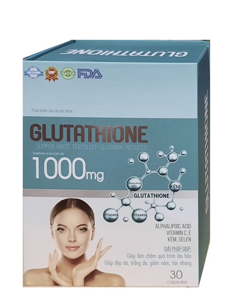 Hỗ trợ trắng da glutathione 1000mg trường đại hưng (c/30v)
