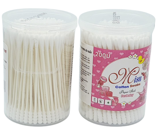 Tăm bông trẻ em misu lõi giấy sapon (hũ/200c)