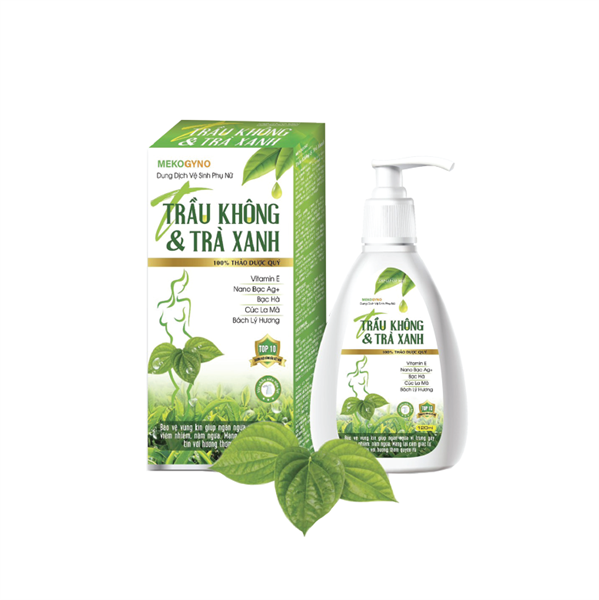 Dung dịch vệ sinh phụ nữ trầu không và trà xanh mekogyno (c/120ml)