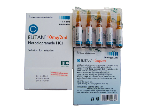 Elitan metoclopramid 10mg/2ml medochemie (h/10o/2ml)