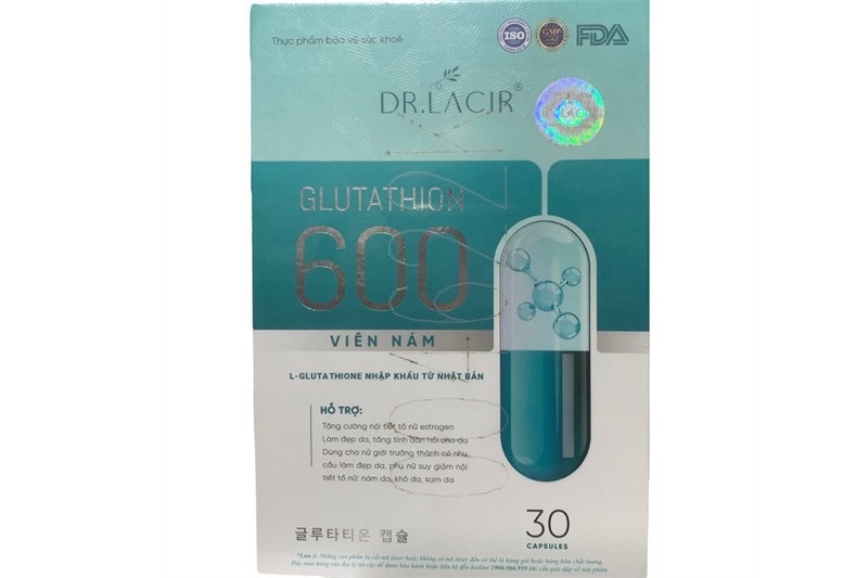 Giúp trắng da ngừa nám glutathione 600 dr lacir (c/30v)