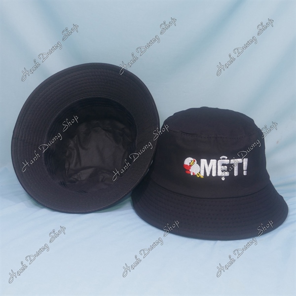 Nón tai bèo mũ bucket vành nhỏ thêu chữ Mệt