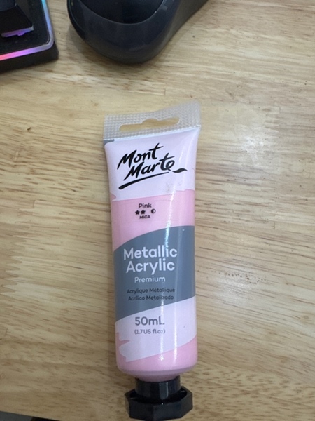 Màu Acrylic Dạ Quang Phát Sáng Mont Marte – Tuýp 50ml Màu Hồng (Pink)