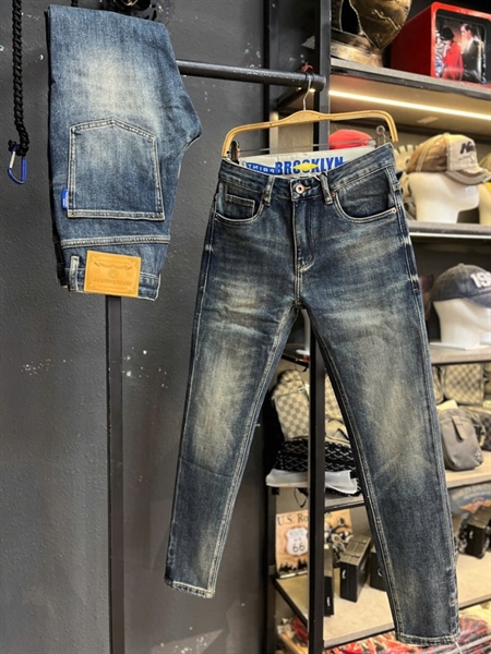 Jean QC Cao Cấp MCC-LD8070 xanh was Retro phủ túi thêu