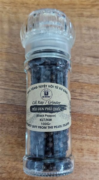 Cối xay tiêu đen thuỷ tinh 100g
