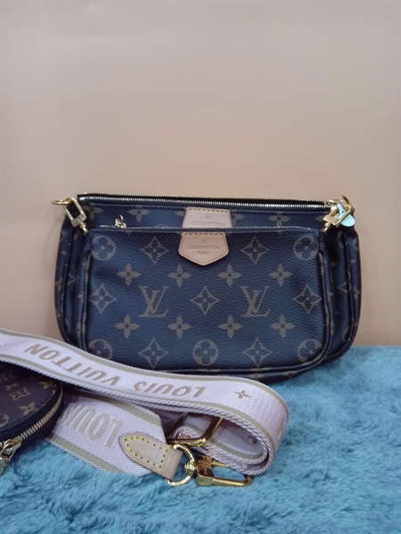 Túi LV Multi Pochette hoa nâu 2strap kèm ví s18-23 (A-T) KG+