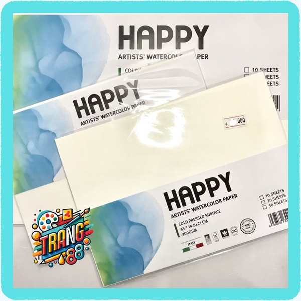 Giấy Vẽ Màu Nước Happy Days 300gsm A3