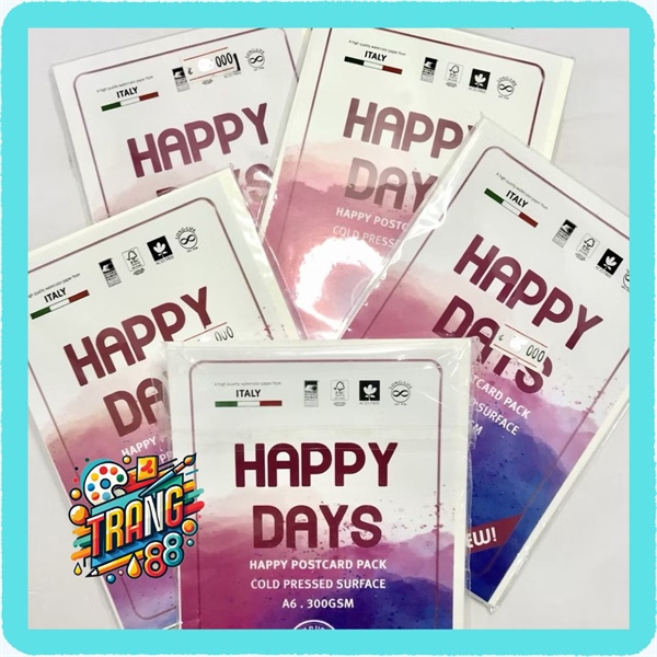 Giấy Vẽ Màu Nước Happy Days 300gsm A6