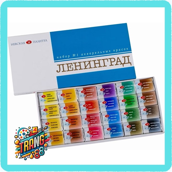Bộ Màu Nước White Nights Leningrad 24 Màu Cao Cấp Chuẩn Màu Tuyệt Đối