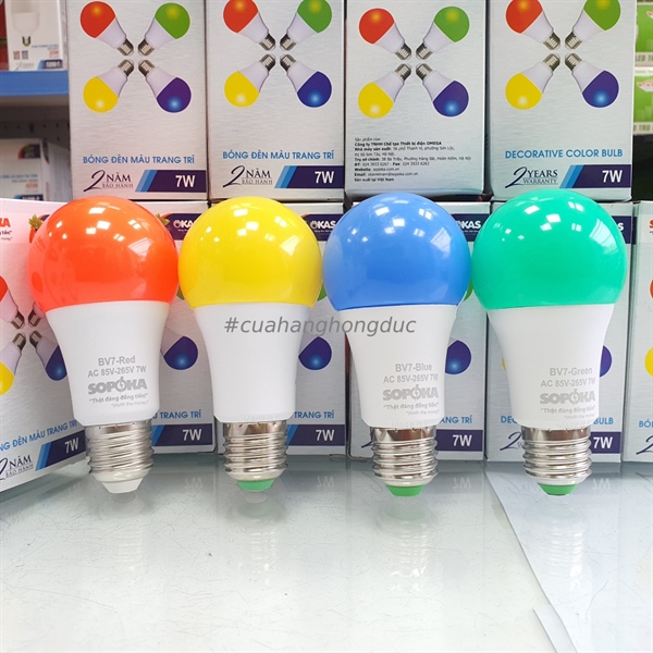 Bóng đèn LED màu trang trí 7W BV7-Y (màu vàng)