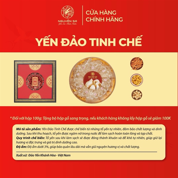 Yến Đảo Tinh Chế - Hộp 100Gram