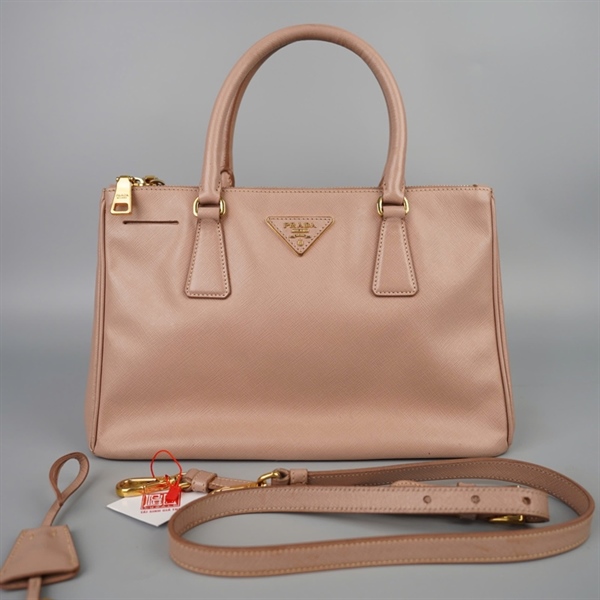 Túi Prada handle saffiano màu nude sz30 KG+