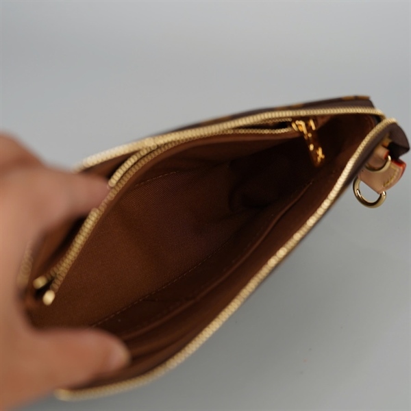 Túi LV Multi Pochette hoa nâu 2strap sz23 (A-T) KG+