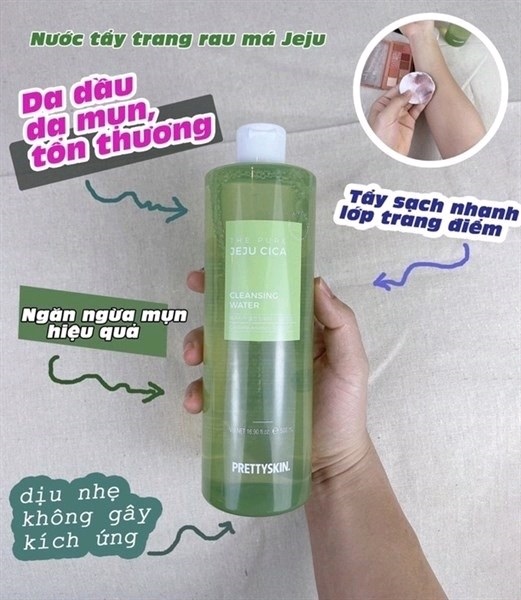 Nước tẩy Trang chiết xuất rau má Prettyskin the Jeju 500ml